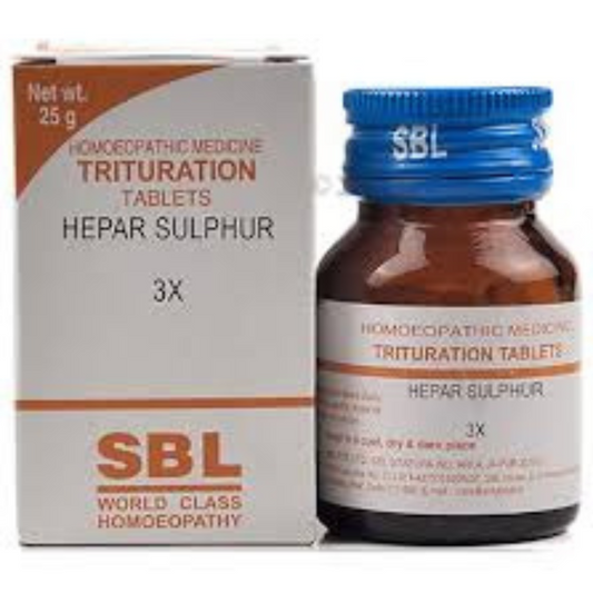 SBL HEPAR SULPHUR 3X TABLET 25GM - kaledawale