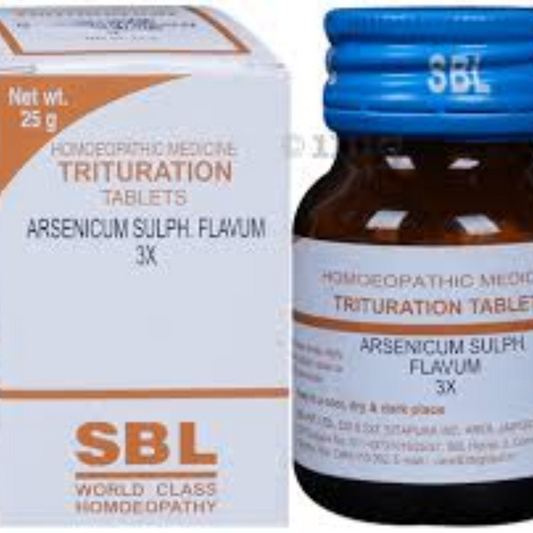 SBL ARSENICUM SULPH.FLAVUM 3X TABLET 25GM - kaledawale