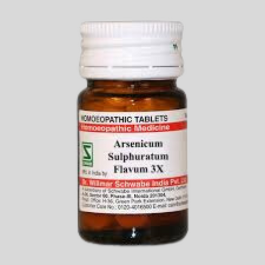 WSI ARSENICUM SULPHURATUM FLAVUM 3X 20GM. TAB. - kaledawale